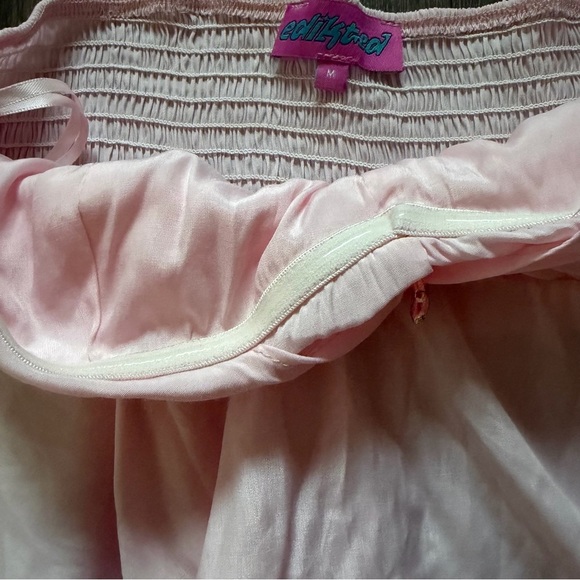 EDIKTED Starfish Embellished Strapless Halter Light Pink Top Shirt Loose Fit M - Picture 8 of 12